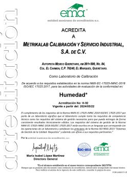 Acreditación Humedad