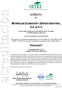 Acreditación volumen